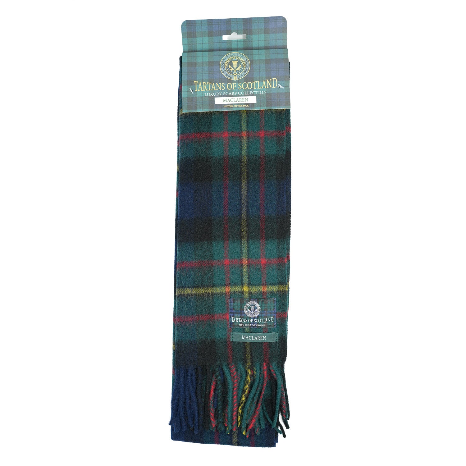 Tartan of Scotland 100% Pure New Wool Clan Scarf - MacLaren