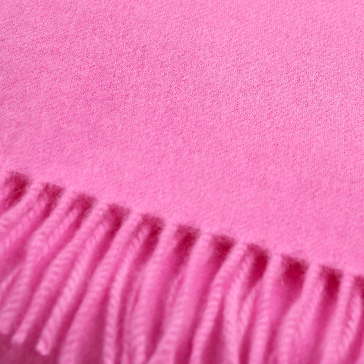 Balmoral 100% Cashmere Woven Scarf Tartan and Checks - Made in Scotland - PLAIN LIPSTICK PINK