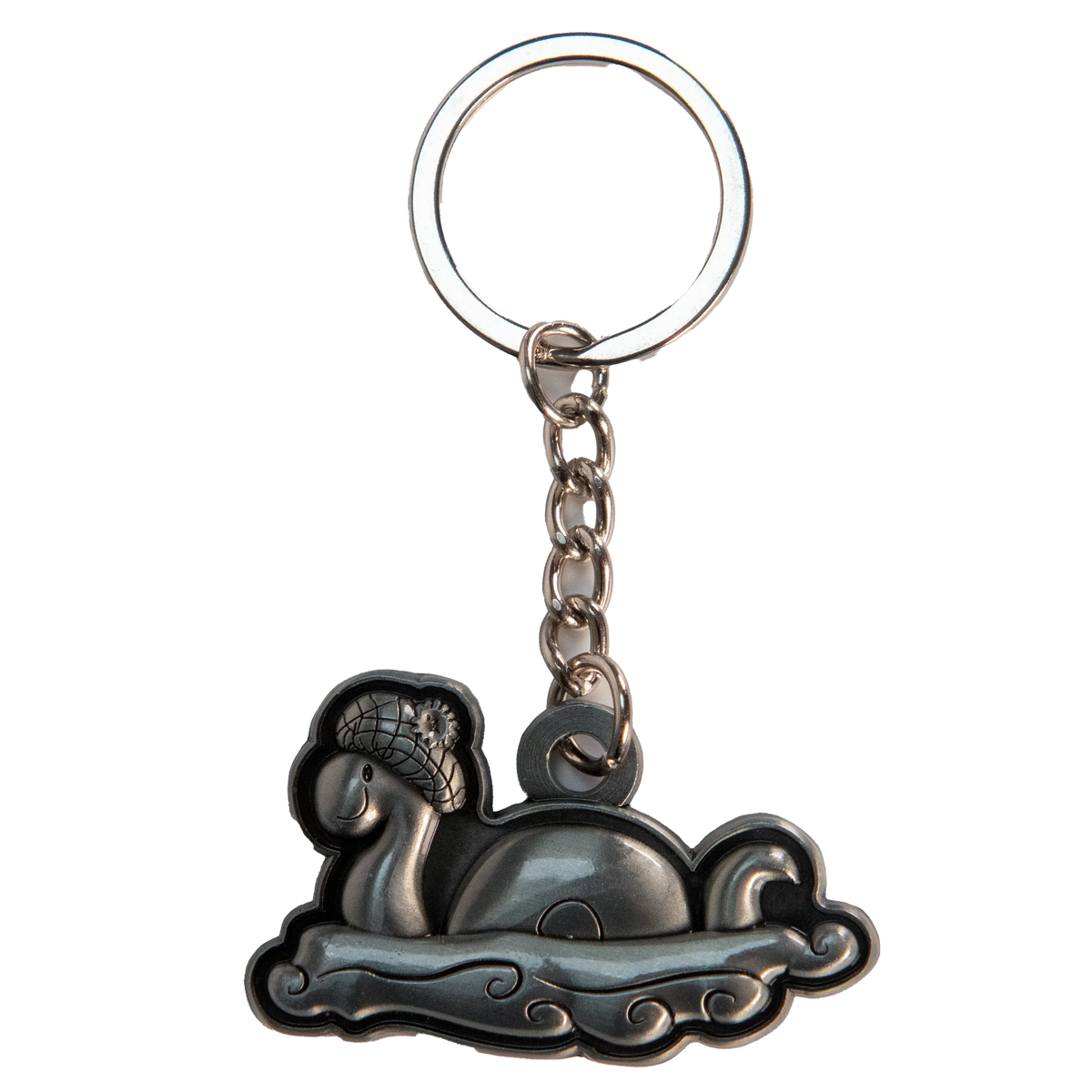 Brushed Metal Scottish Keyring / Keychain – Nessie