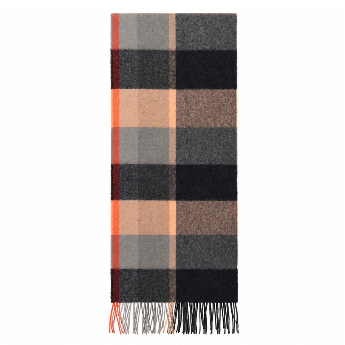 Heritage of Scotland 100% Lambswool Wide Scarf Soft Unisex Winter Wrap - Tartan & Check Designs - KIRKSTALL CHECK CAMEL