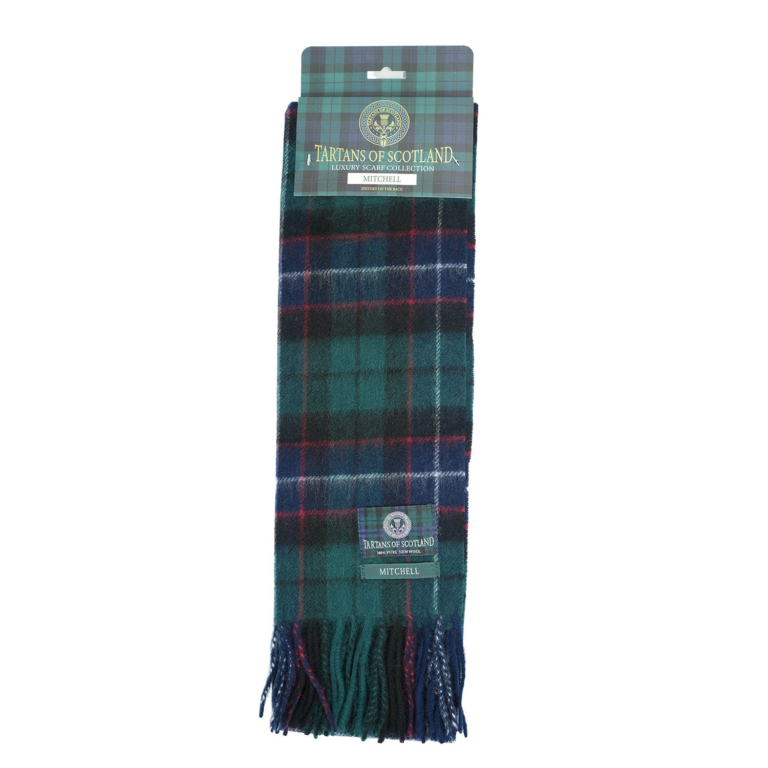 Tartan of Scotland 100% Pure New Wool Clan Scarf - Mitchell