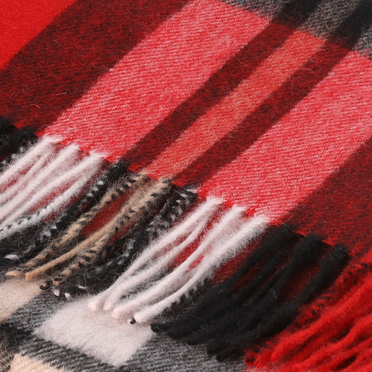 Heritage of Scotland 100% Lambswool Wide Scarf Soft Unisex Winter Wrap - Tartan & Check Designs - THOMSON RED