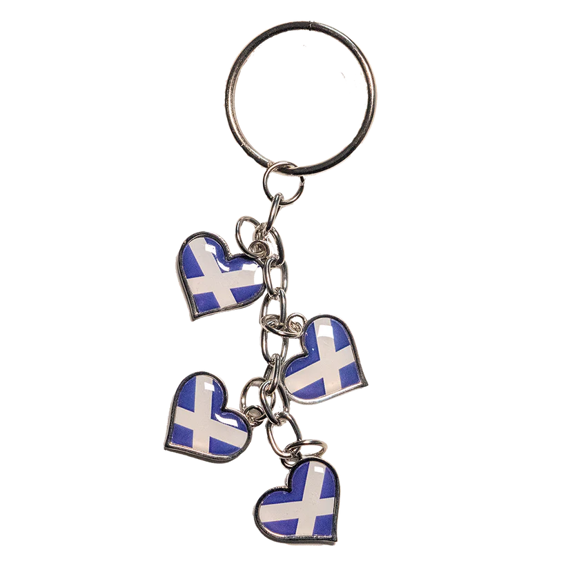 Scottish Keyrings – Metal & Charm Keyrings - Saltire Heart Charm