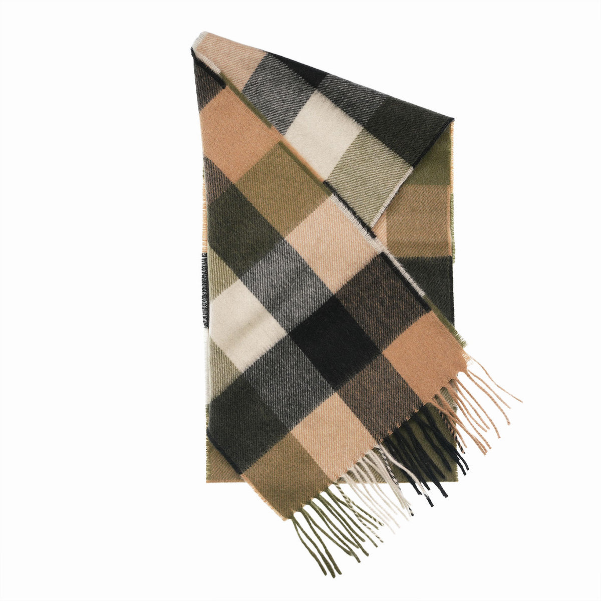 Tartan Weaving Mill 100% Pure Cashmere Scarf – Made in Scotland - BLOCK OLIVE