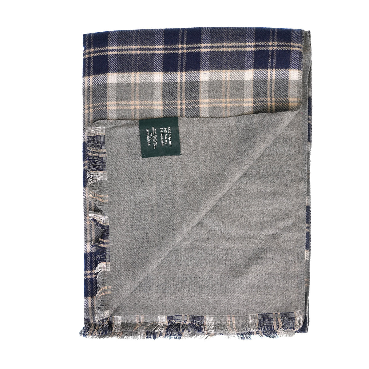 The Highland Wrap: Reversible Ultra-Soft Tartan Stole - Bannockbane Silver