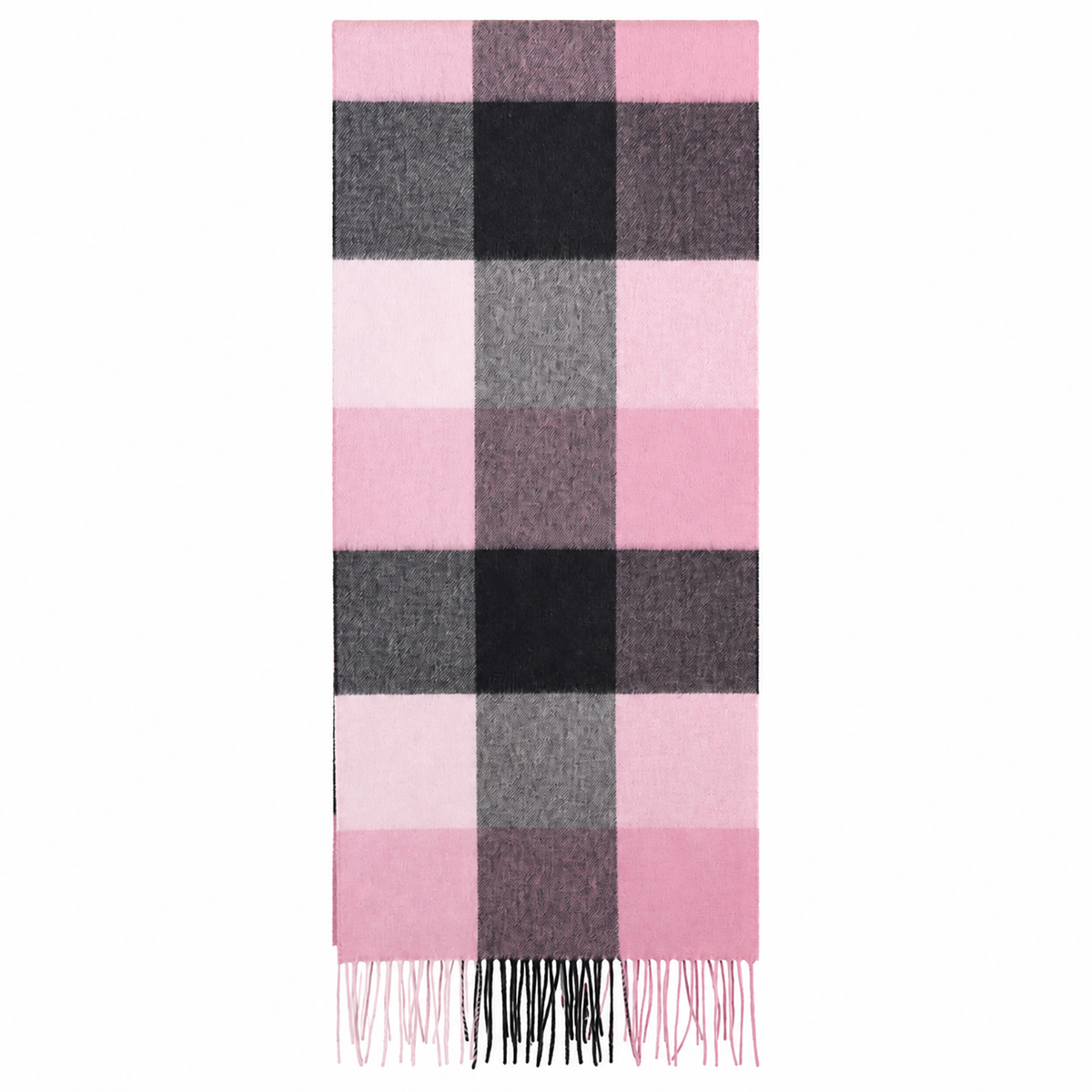Heritage of Scotland 100% Lambswool Wide Scarf Soft Unisex Winter Wrap - Tartan & Check Designs - 3 SQUARE PINK