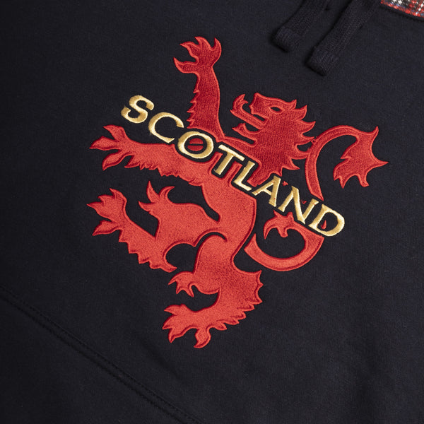 Adult Hoodie Lion/Scotland Tartan Sleeve