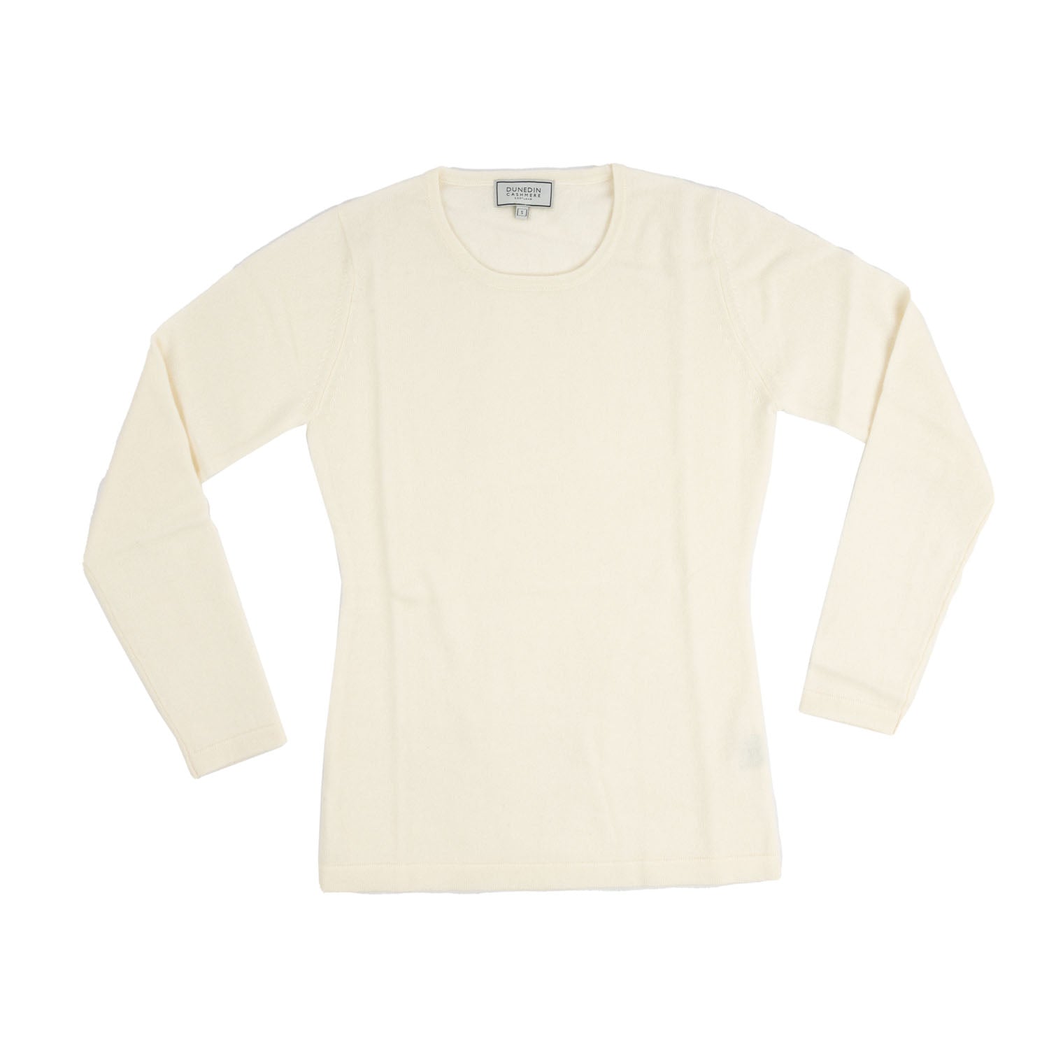 100% Cashmere Ladies Crew-Neck Jumper Cloud White