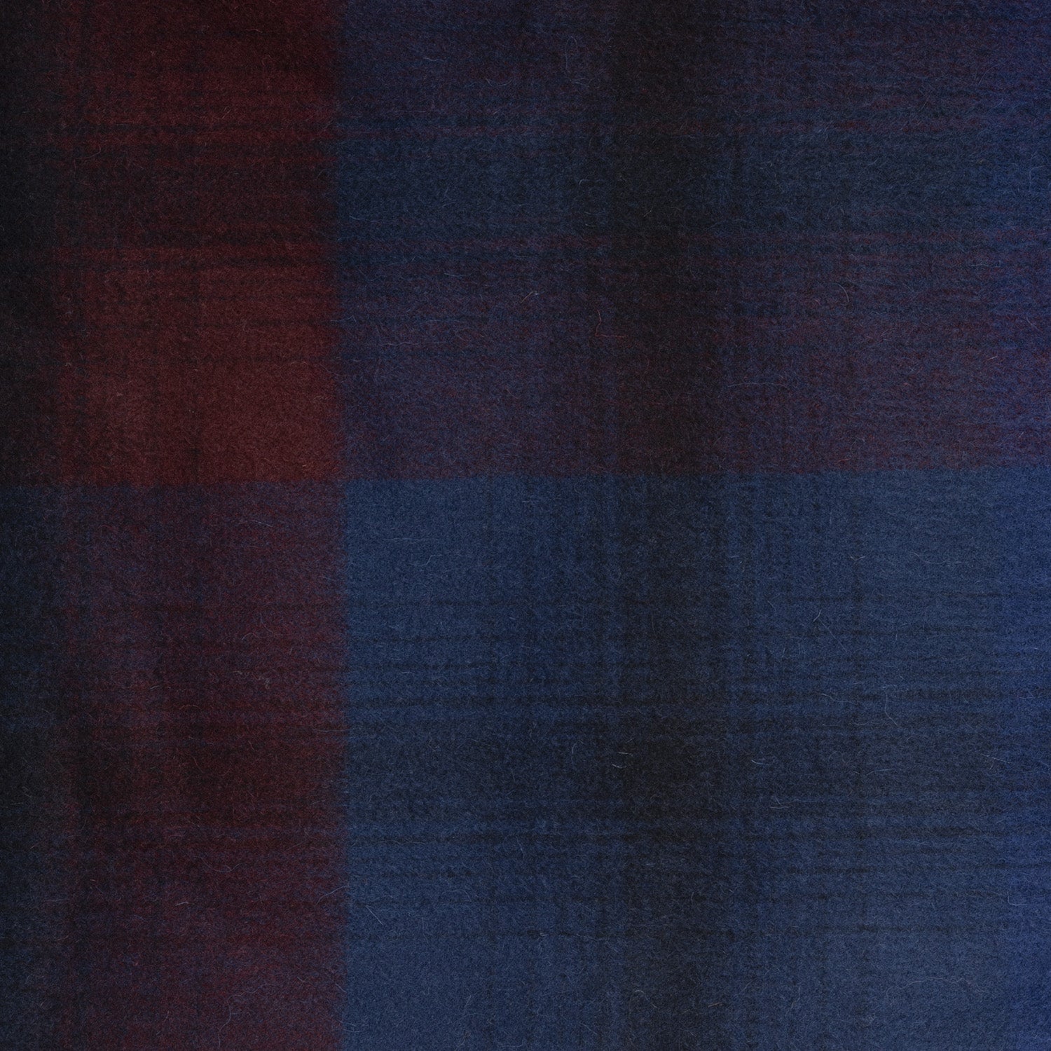 100% Lambswool Blanket Graded Block Check Indigo Blue