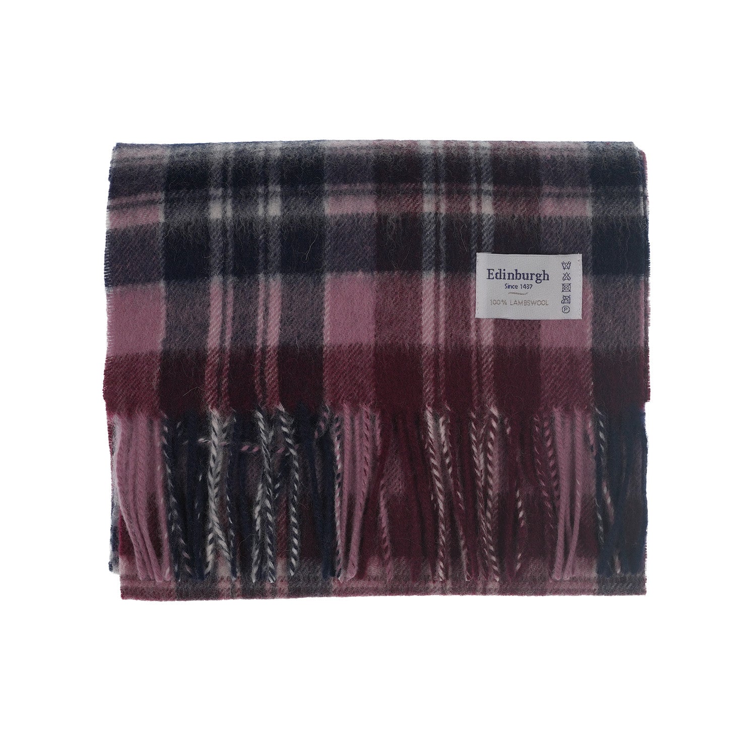 Edinburgh 100% Lambswool Tartan Scarf Macdonald Purple Mix