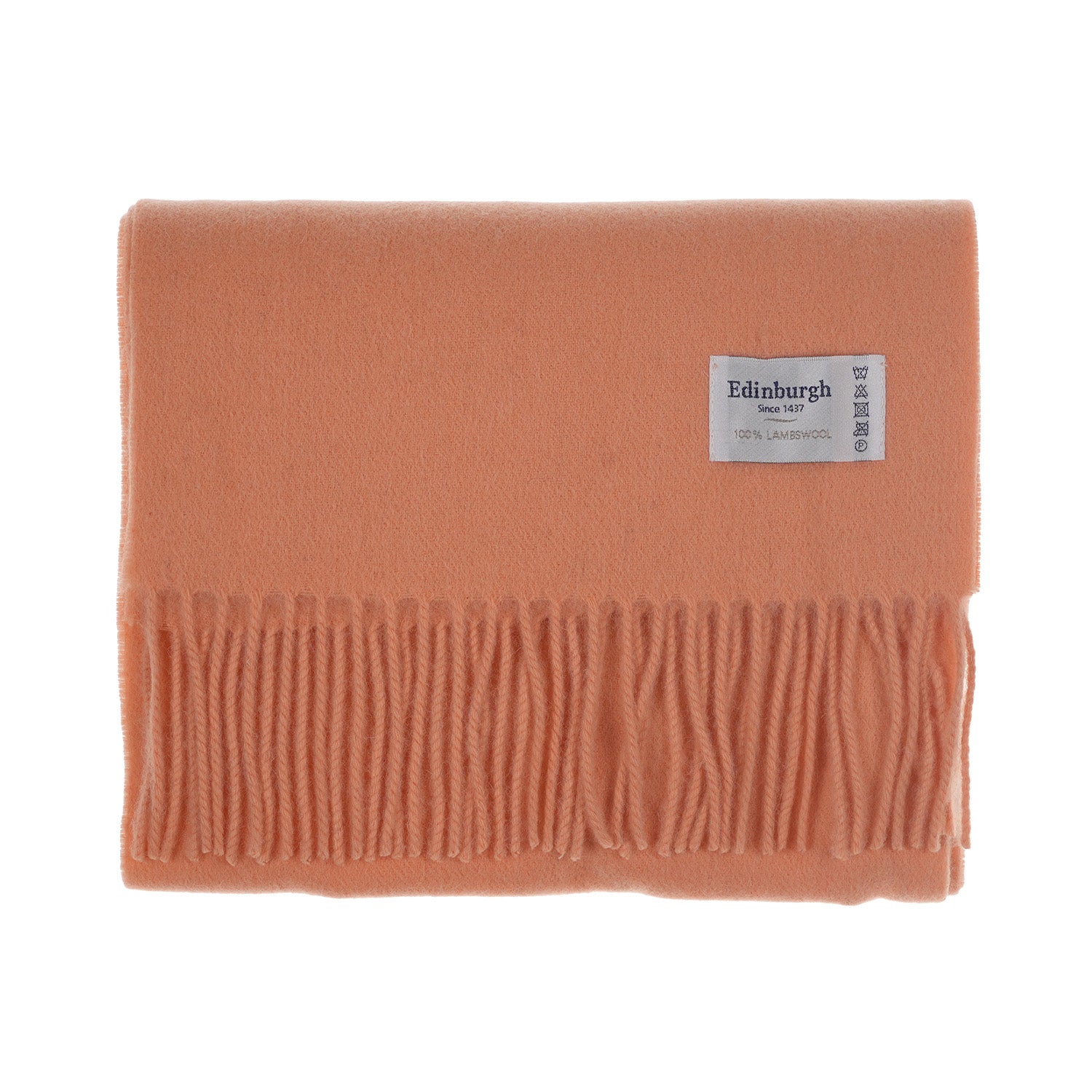 Edinburgh 100% Lambswool Tartan Scarf Peach Fuzz