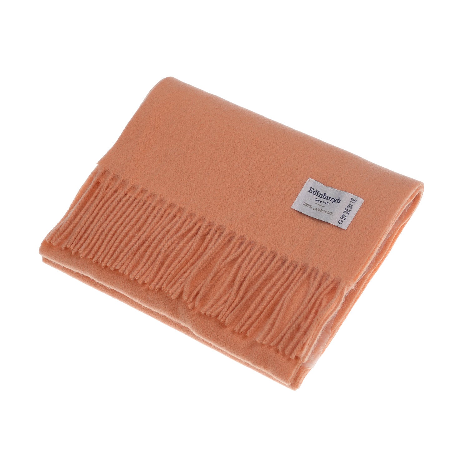 Edinburgh 100% Lambswool Tartan Scarf Peach Fuzz