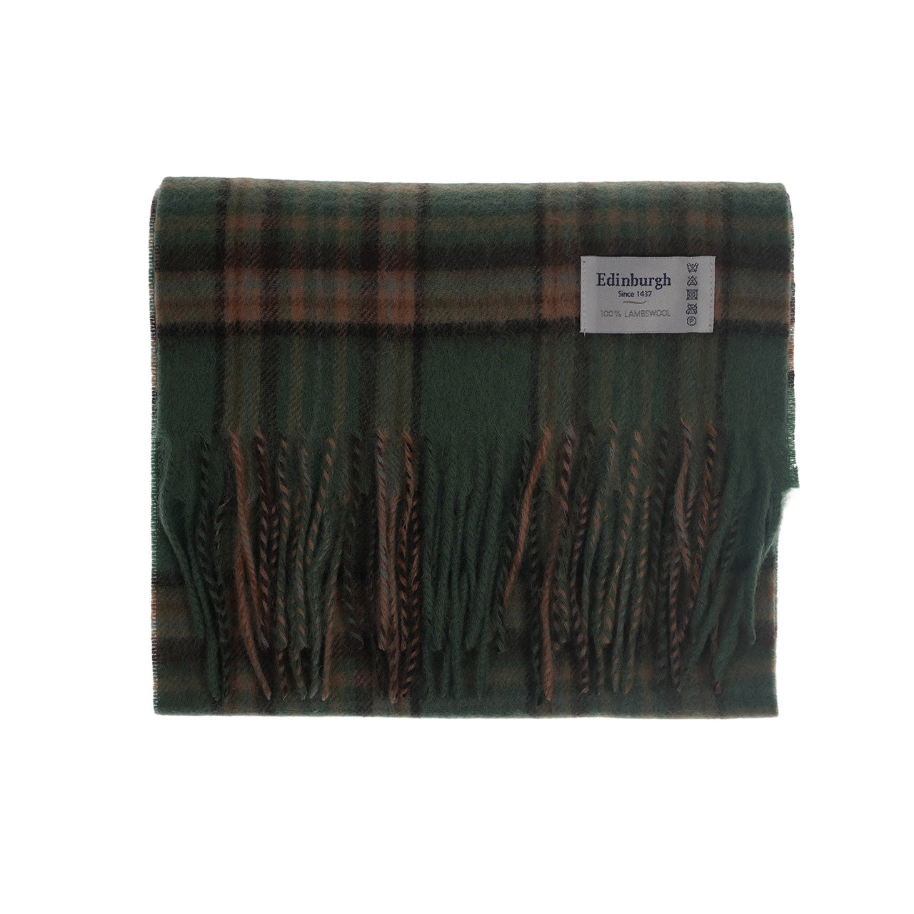 Edinburgh 100% Lambswool Tartan Scarf Royal Stewart Vintage Green