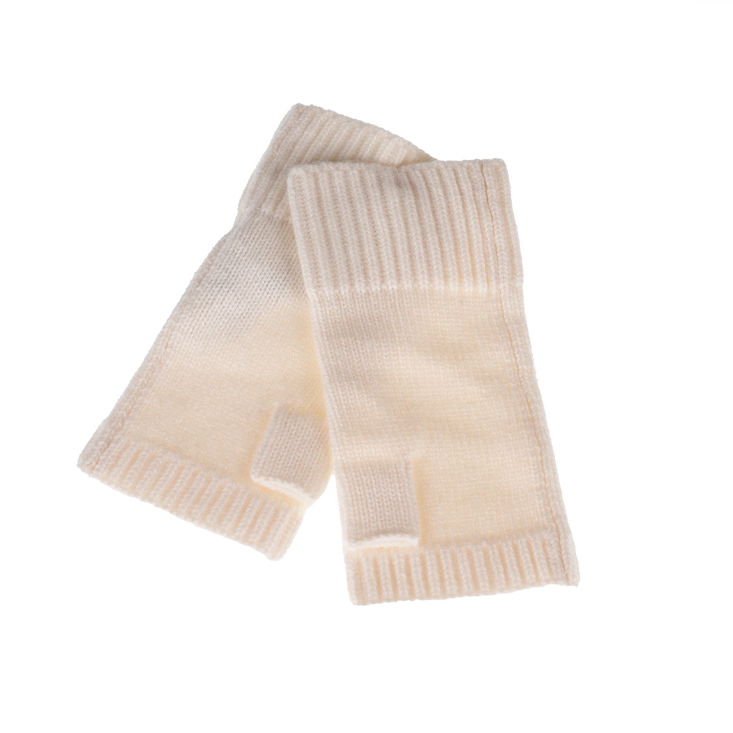 100% Cashmere Ladies Rib Wristlet White