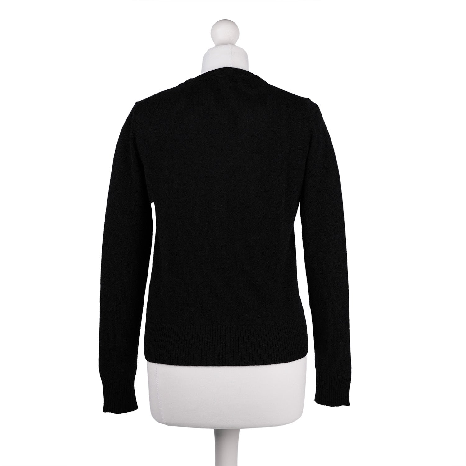 100% Cashmere Ladies V-Neck Cardigan - Black