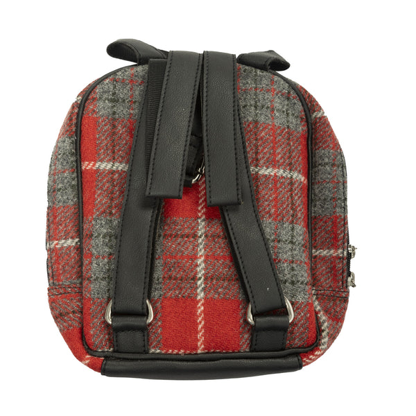 Ht Vegan Leather Small Backpack Red Check / Black