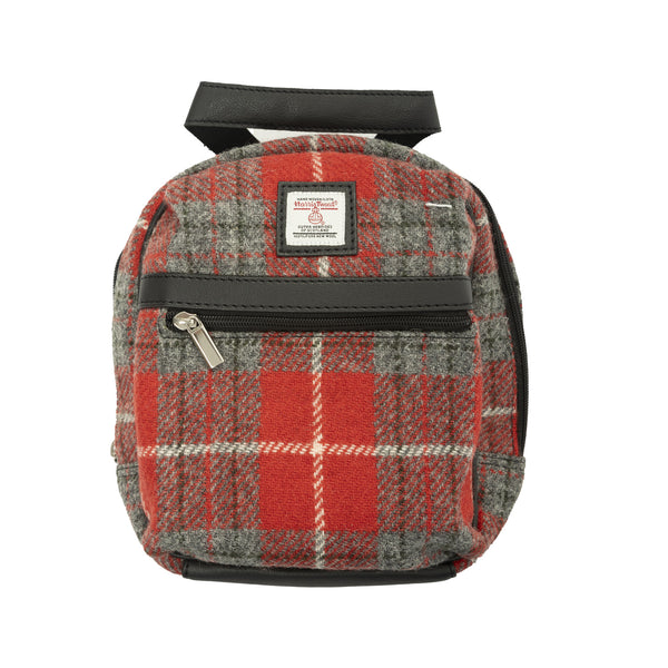 Ht Vegan Leather Small Backpack Red Check / Black