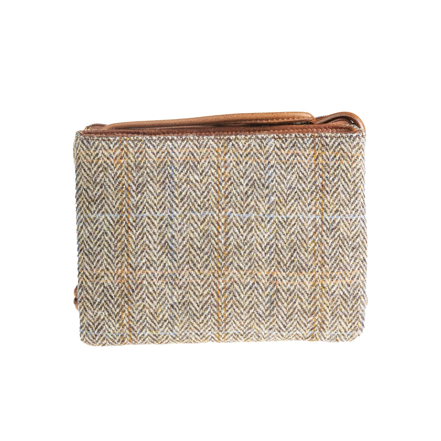 Ht Ladies Cross Body Bag Tan & Brown Herringbone / Tan