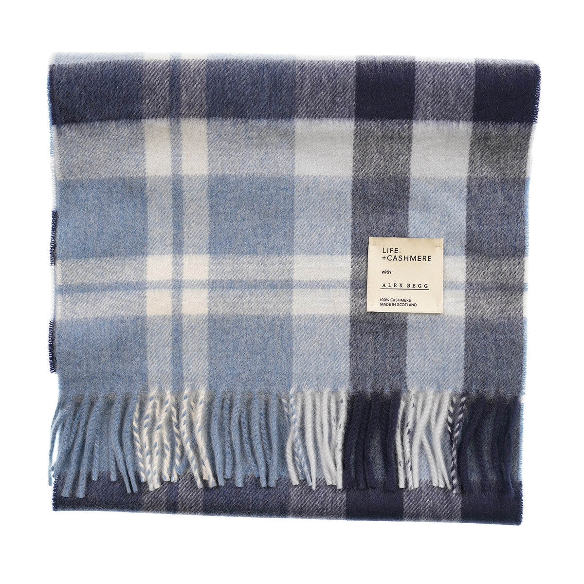 Balmoral 100% Cashmere Woven Scarf Tartan and Checks - Made in Scotland - SCOTTS CHECK