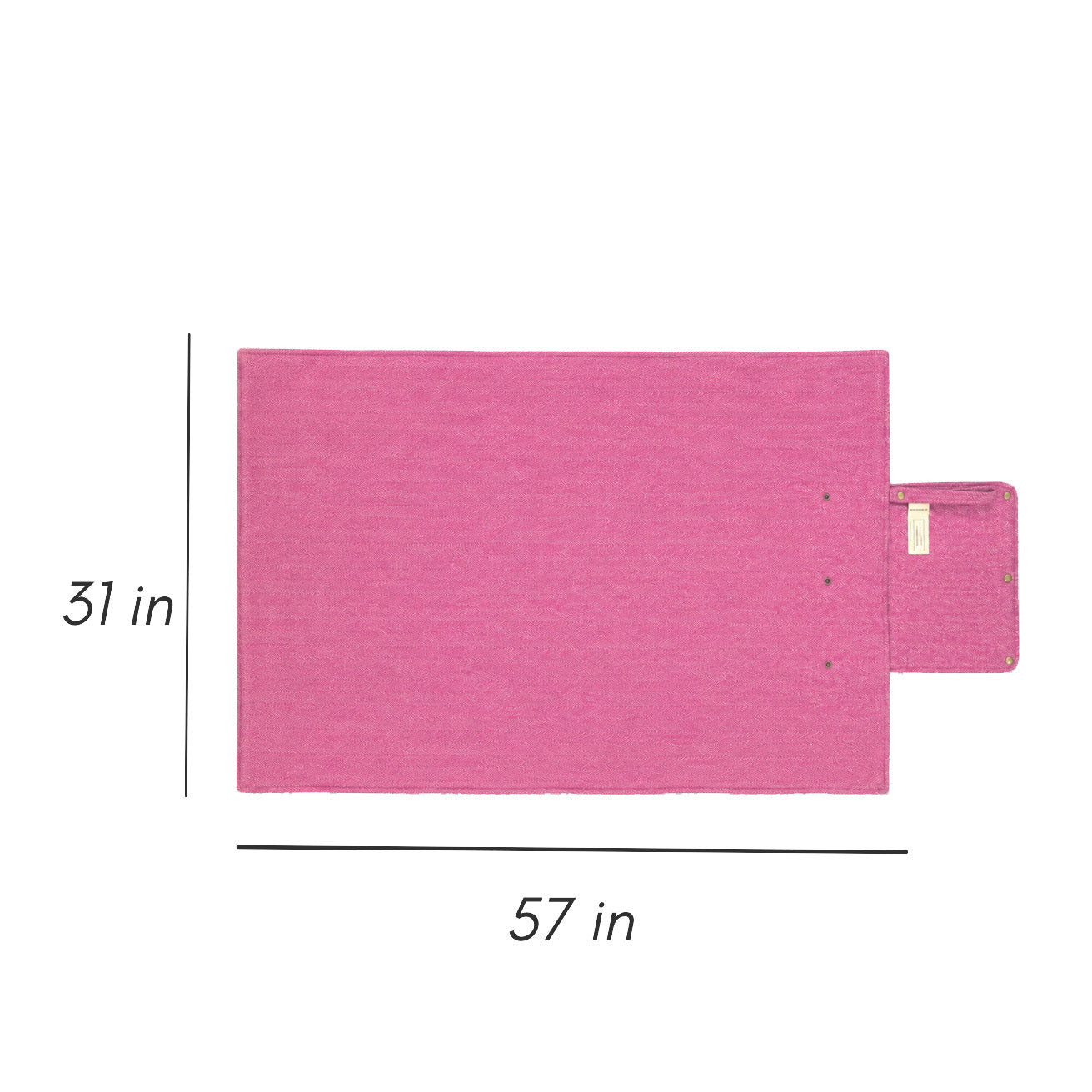 Woodside Foldaway Picnic Blanket with Carry Strap – Recycled Wool - PINK