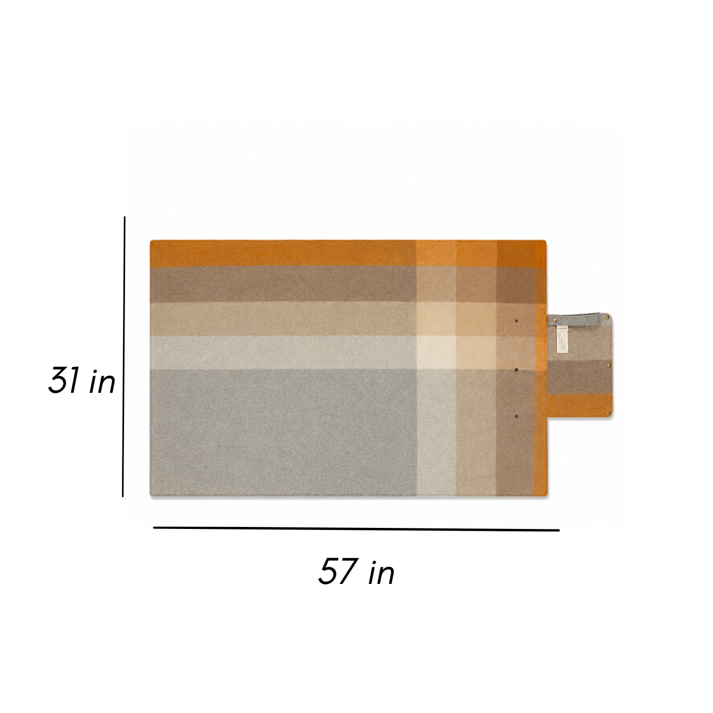 Woodside Check Foldaway Picnic Blanket with Carry Strap – Recycled Wool - NATURAL