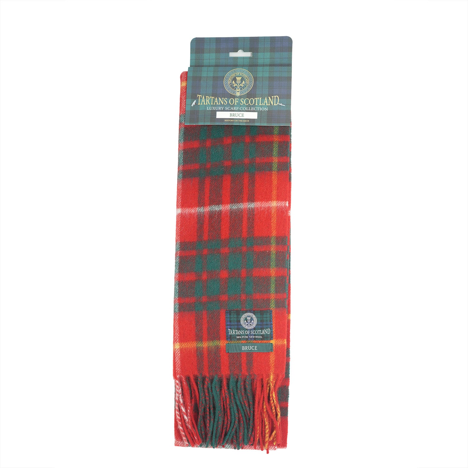 Tartan of Scotland 100% Pure New Wool Clan Scarf - Bruce