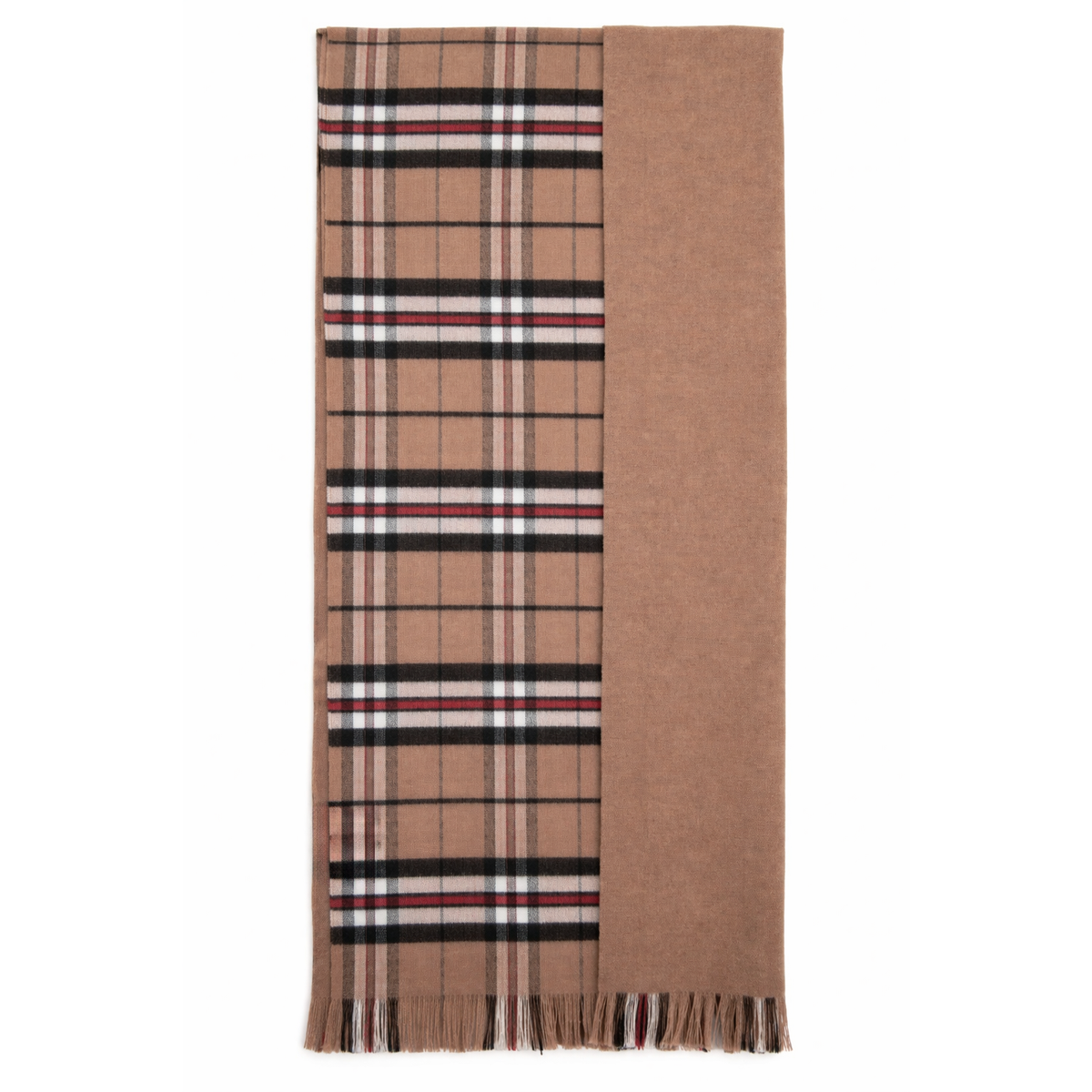 The Highland Wrap: Reversible Ultra-Soft Tartan Stole - Thomson Camel