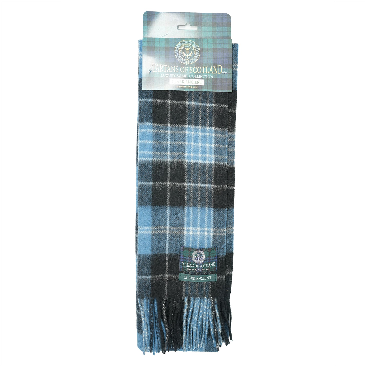 Tartan of Scotland 100% Pure New Wool Clan Scarf - Clark Acient
