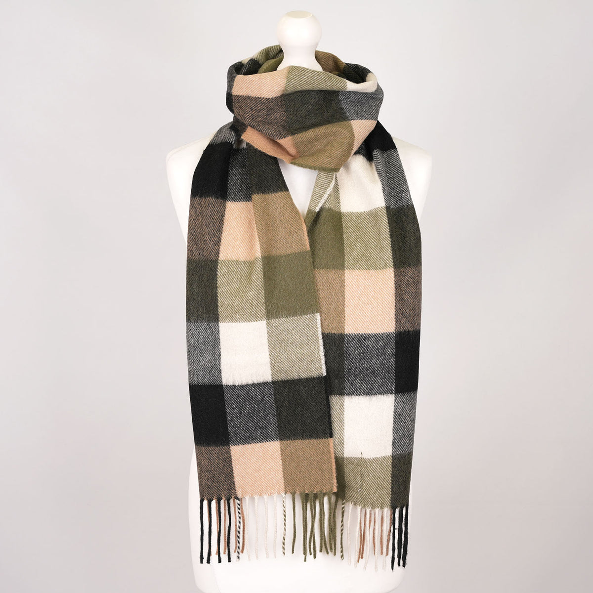 Tartan Weaving Mill 100% Pure Cashmere Scarf – Made in Scotland - BLOCK OLIVE