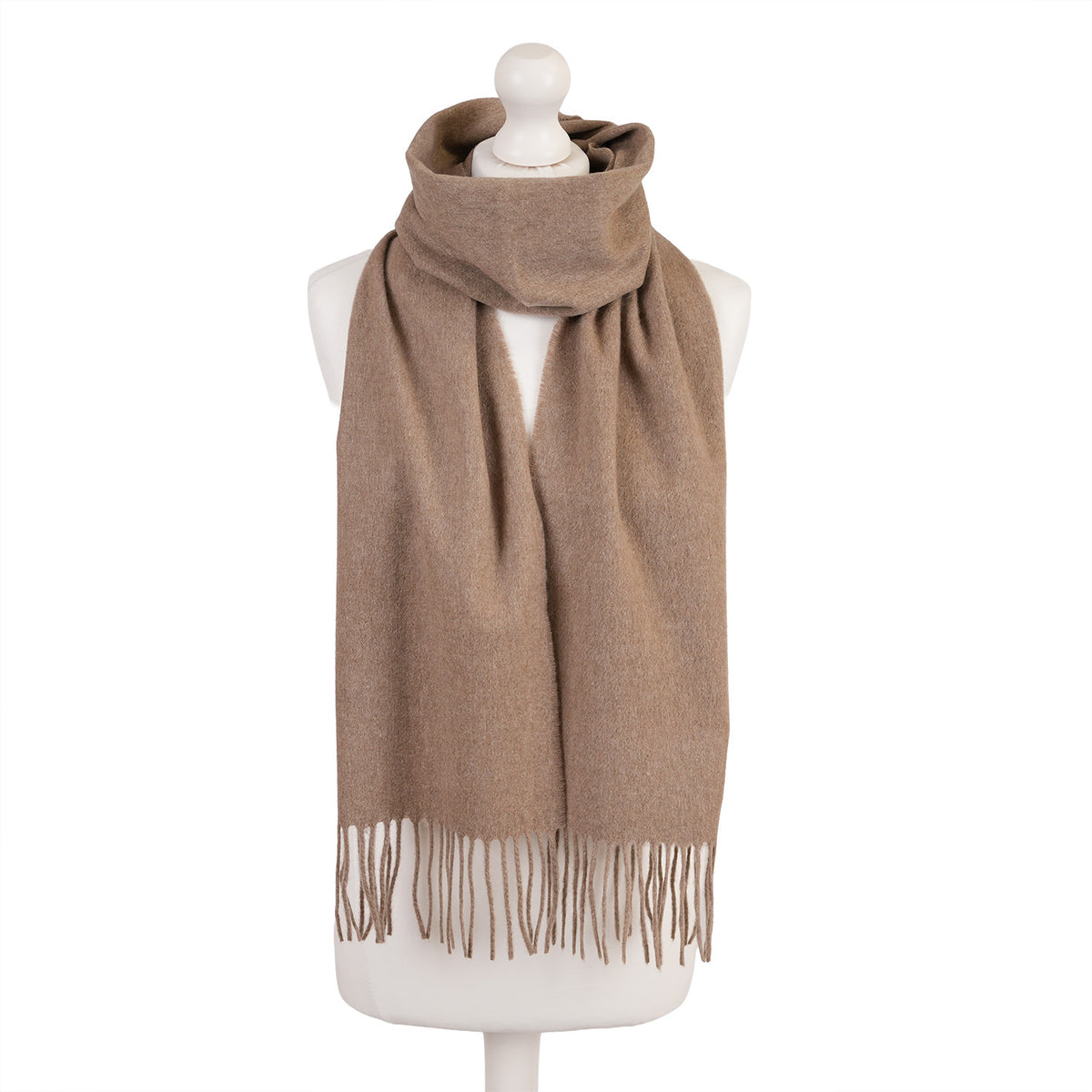 Tartan Weaving Mill 100% Pure Cashmere Scarf – Made in Scotland - LIGHT FAWN
