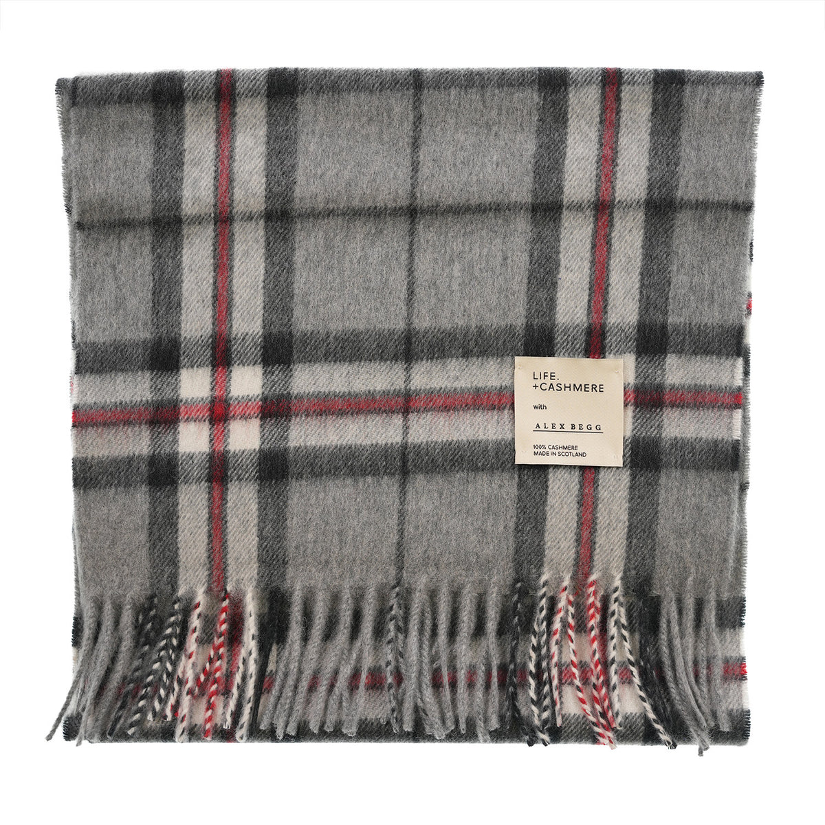 Balmoral 100% Cashmere Woven Scarf Tartan and Checks - Made in Scotland - THOMSON GREY