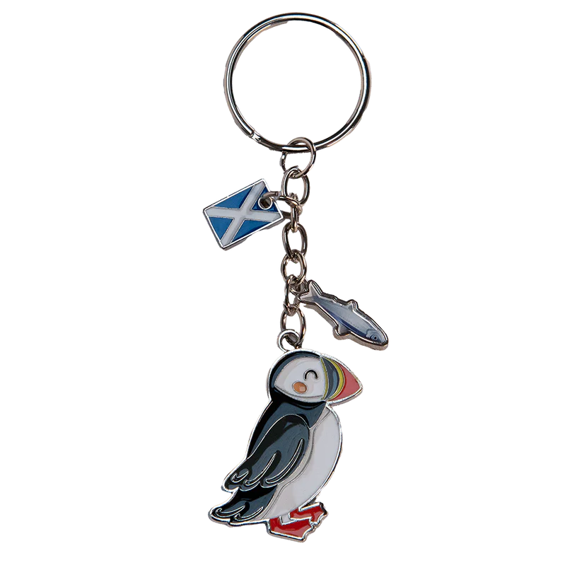 Scottish Keyrings – Metal & Charm Keyrings - Puffin Charm