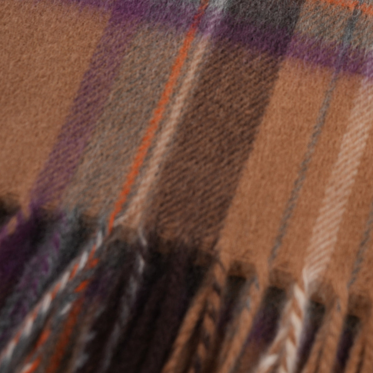 Balmoral 100% Cashmere Woven Scarf Tartan and Checks - Made in Scotland - STEWART CAMEL
