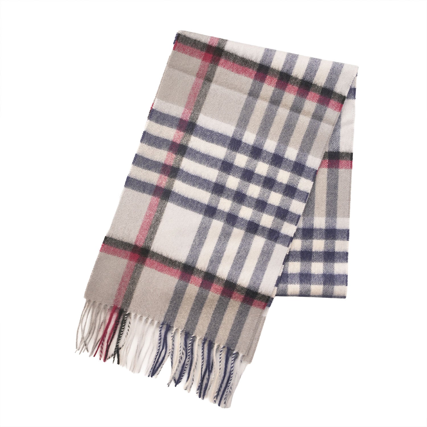 Edinburgh Cashmere Premium Lightweight Scarf - Ultra-Soft Luxury Wrap - Chequer Tartan-Navy