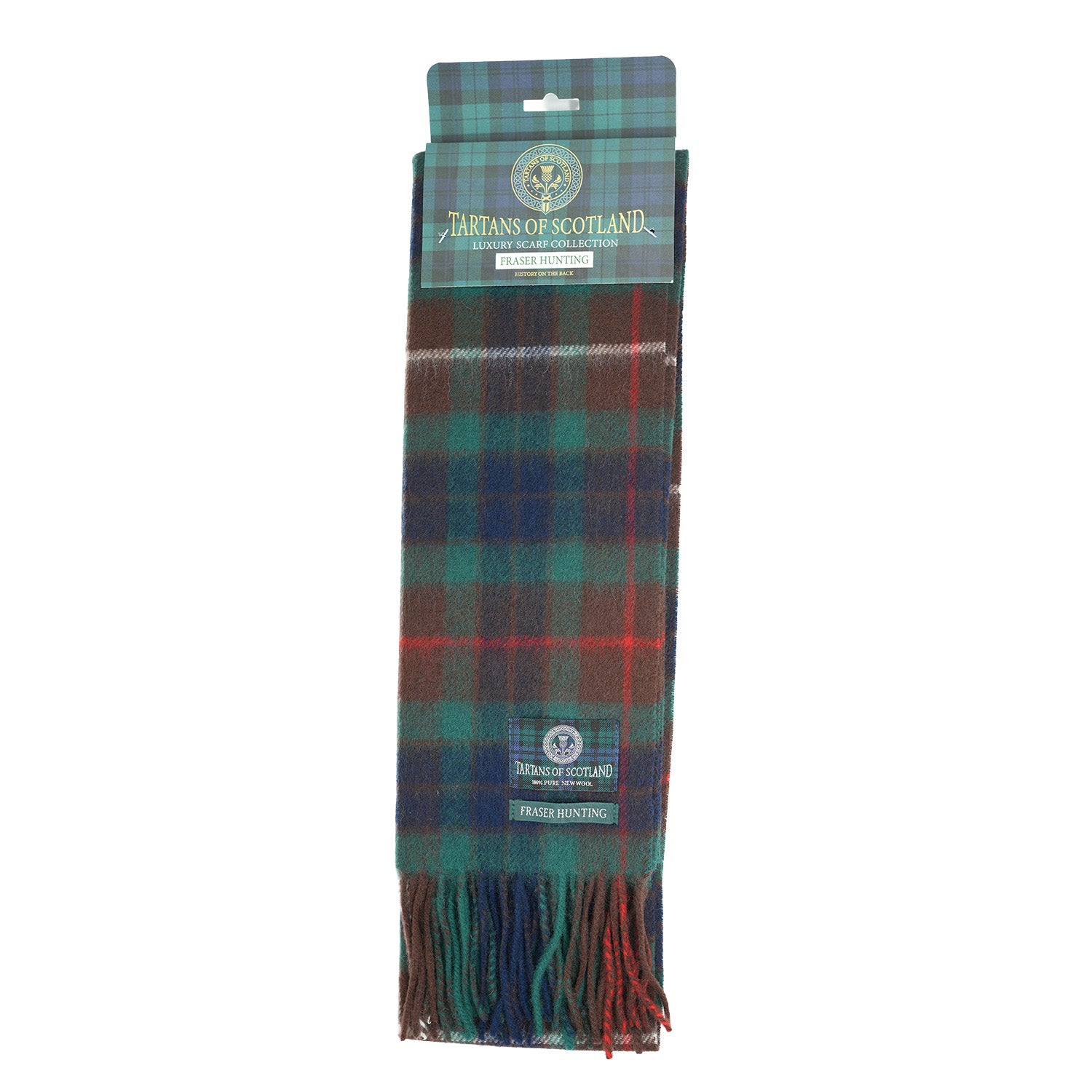 Tartan of Scotland 100% Pure New Wool Clan Scarf - Fraser