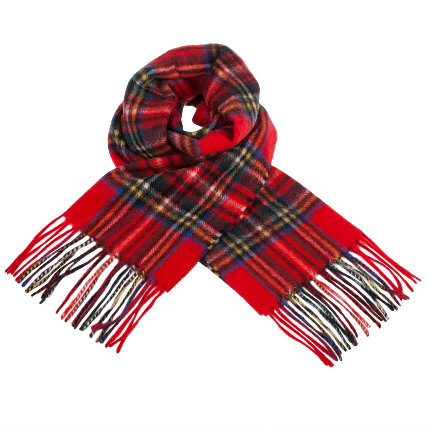 New Blue Label Cashmere Scarves Stewart Royal Tartan Weaving Mill