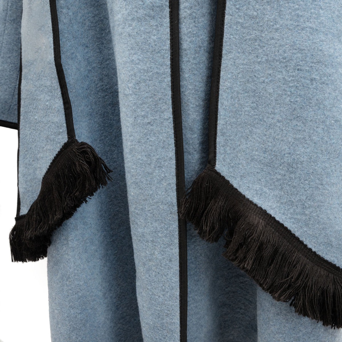 Heritage of Scotland Ladies Warm Reversible Wool Blend Cape - DENIM