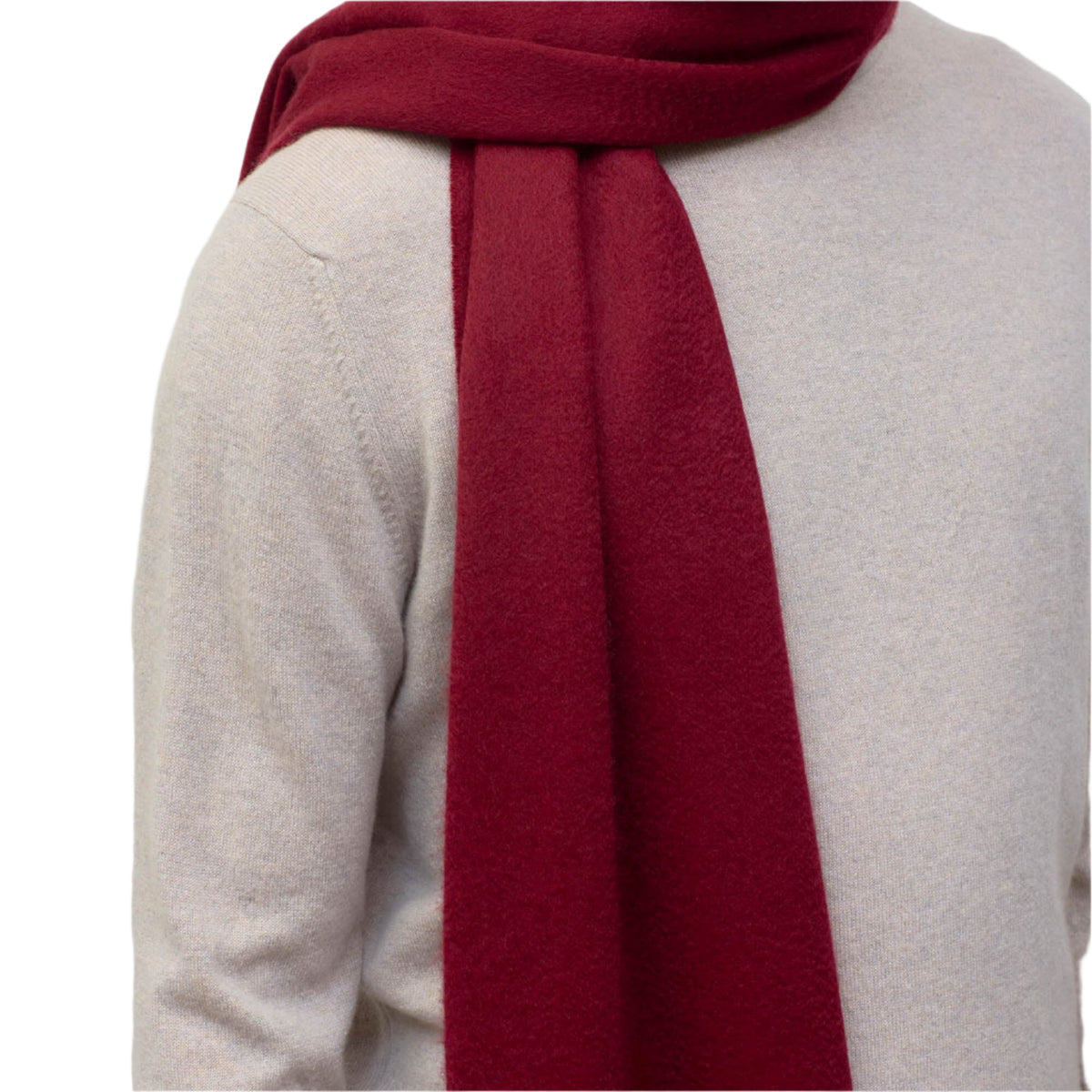 Balmoral 100% Cashmere Woven Scarf Tartan and Checks - Made in Scotland - PLAIN RED