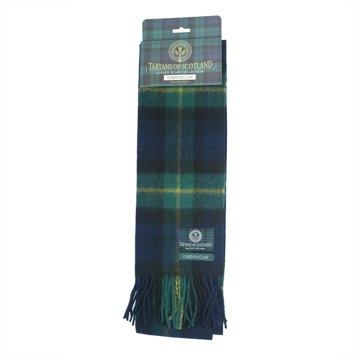 Tartan of Scotland 100% Pure New Wool Clan Scarf - Gordon Clan