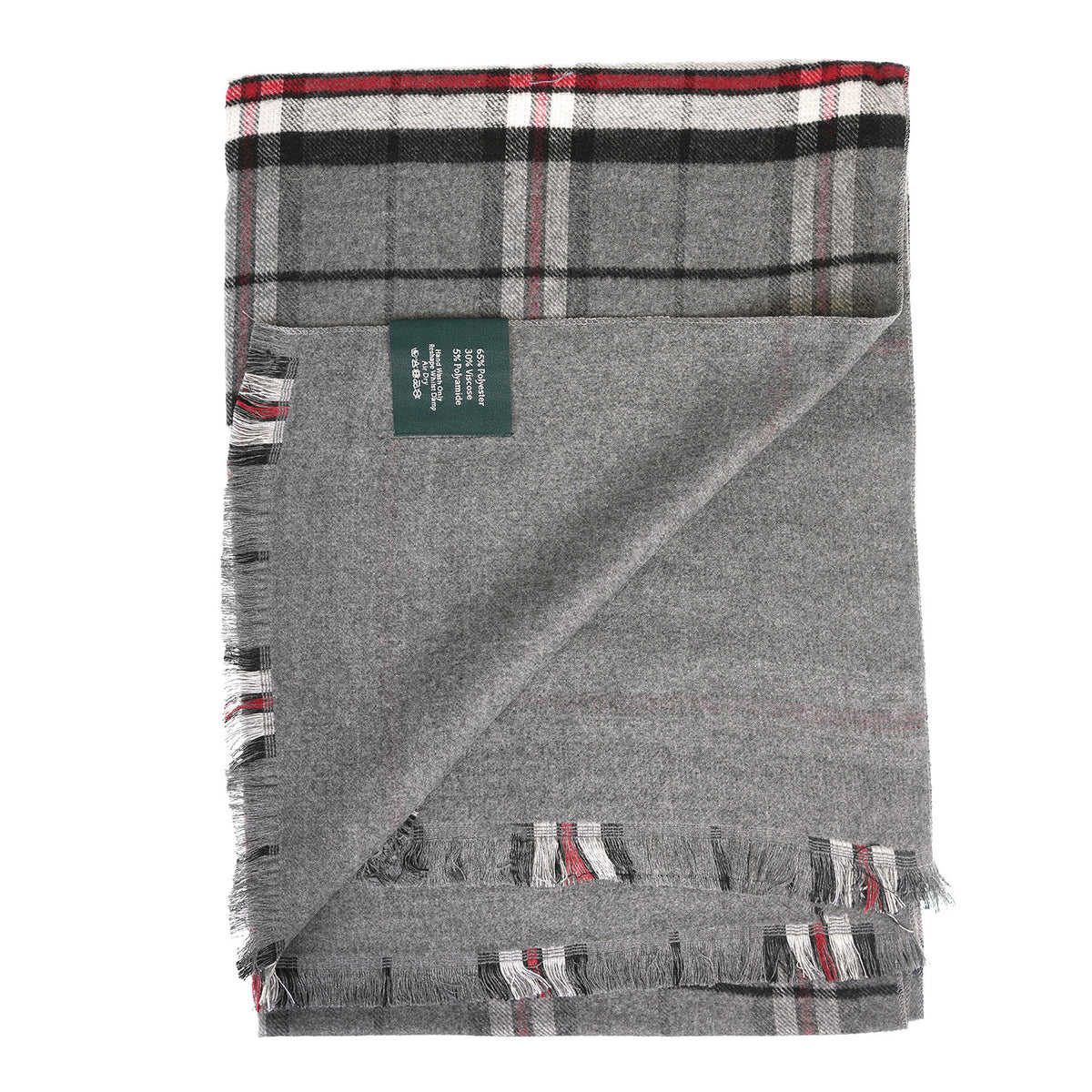 The Highland Wrap: Reversible Ultra-Soft Tartan Stole - Thompson Grey