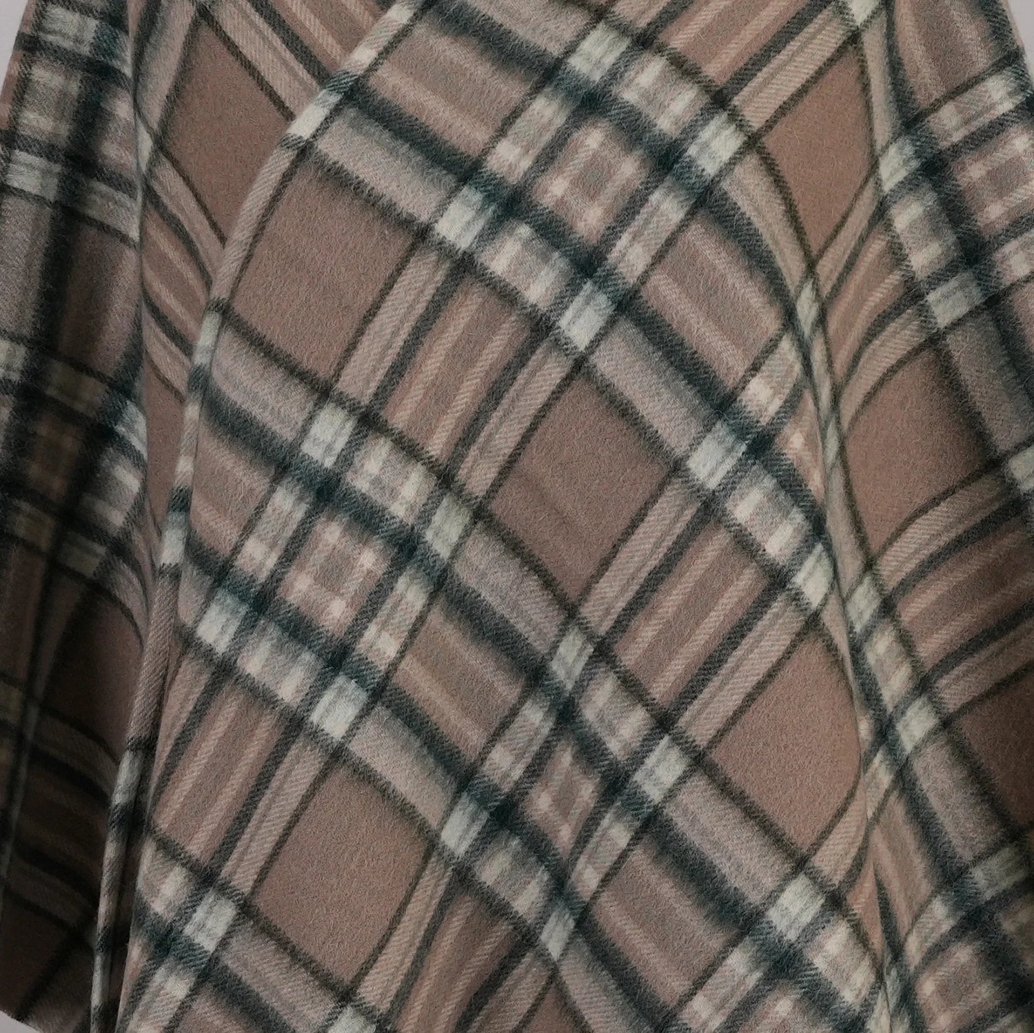 Edinburgh Lambswool Long Tartan Cape Royal Stewart Vintage Pink