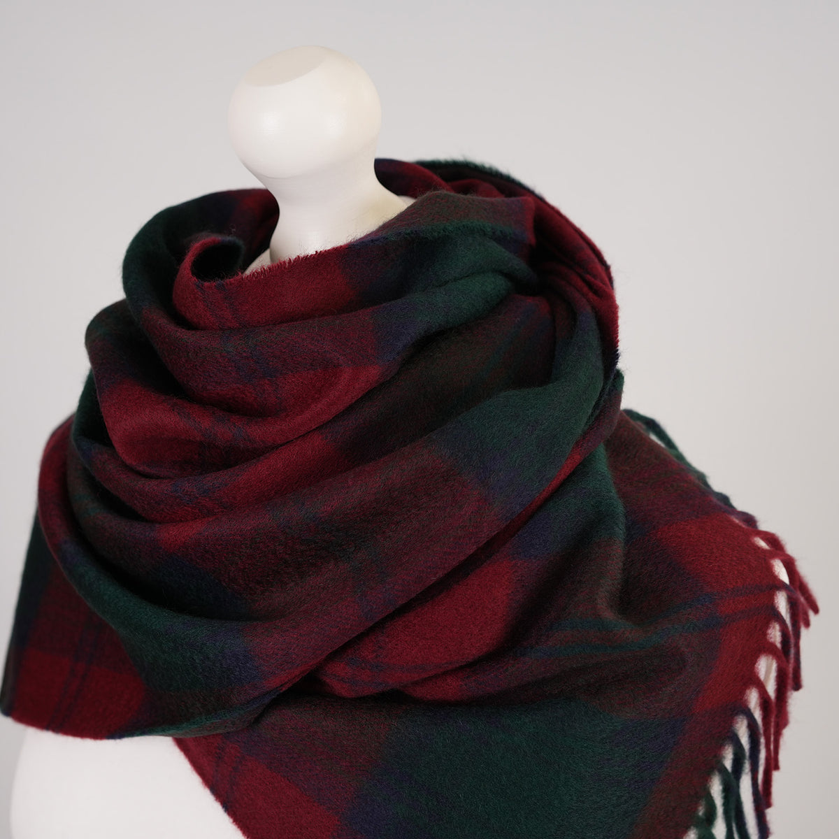 Balmoral 100% Cashmere Woven Scarf Tartan and Checks - Made in Scotland - LINDSAY