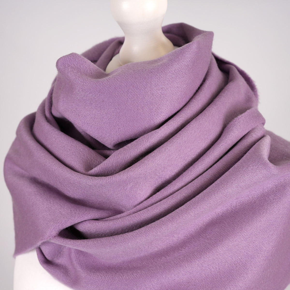 Balmoral 100% Cashmere Woven Scarf Tartan and Checks - Made in Scotland - PLAIN PURPLE