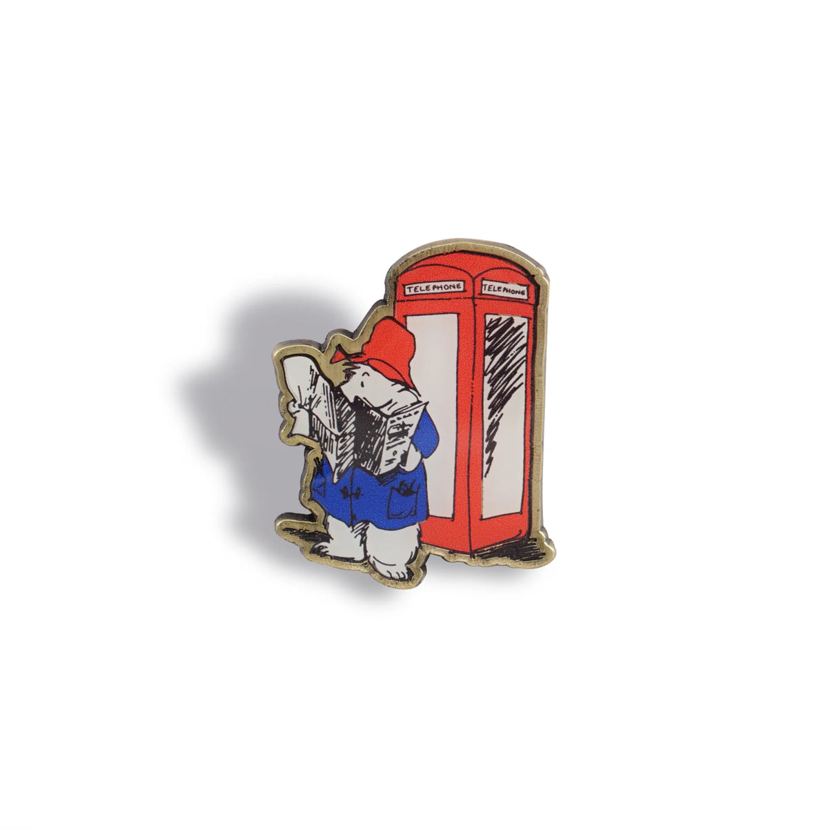 Paddington Bear London Telephone Box Enamel Pin Badge