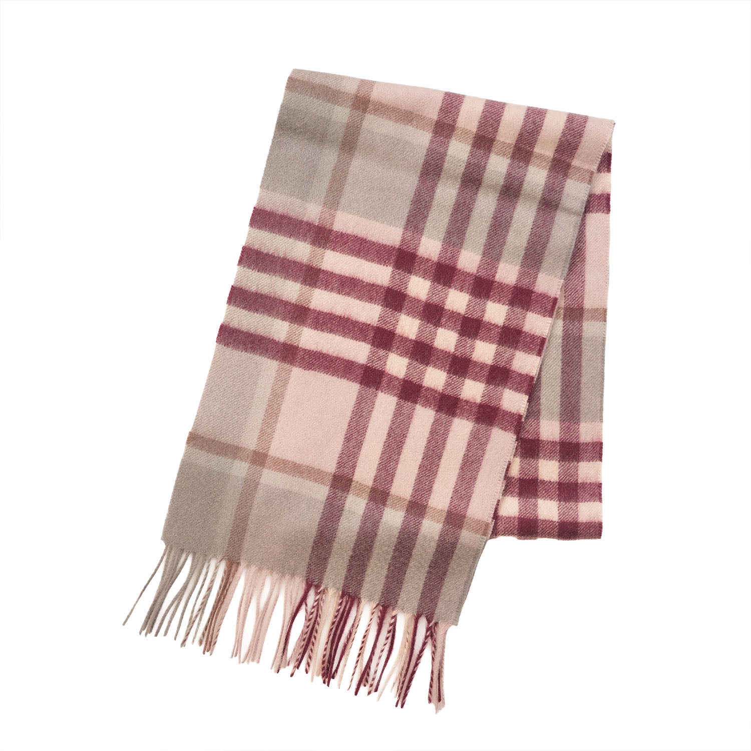 Edinburgh Cashmere Premium Lightweight Scarf - Ultra-Soft Luxury Wrap - Chequer Tartan-Maroon