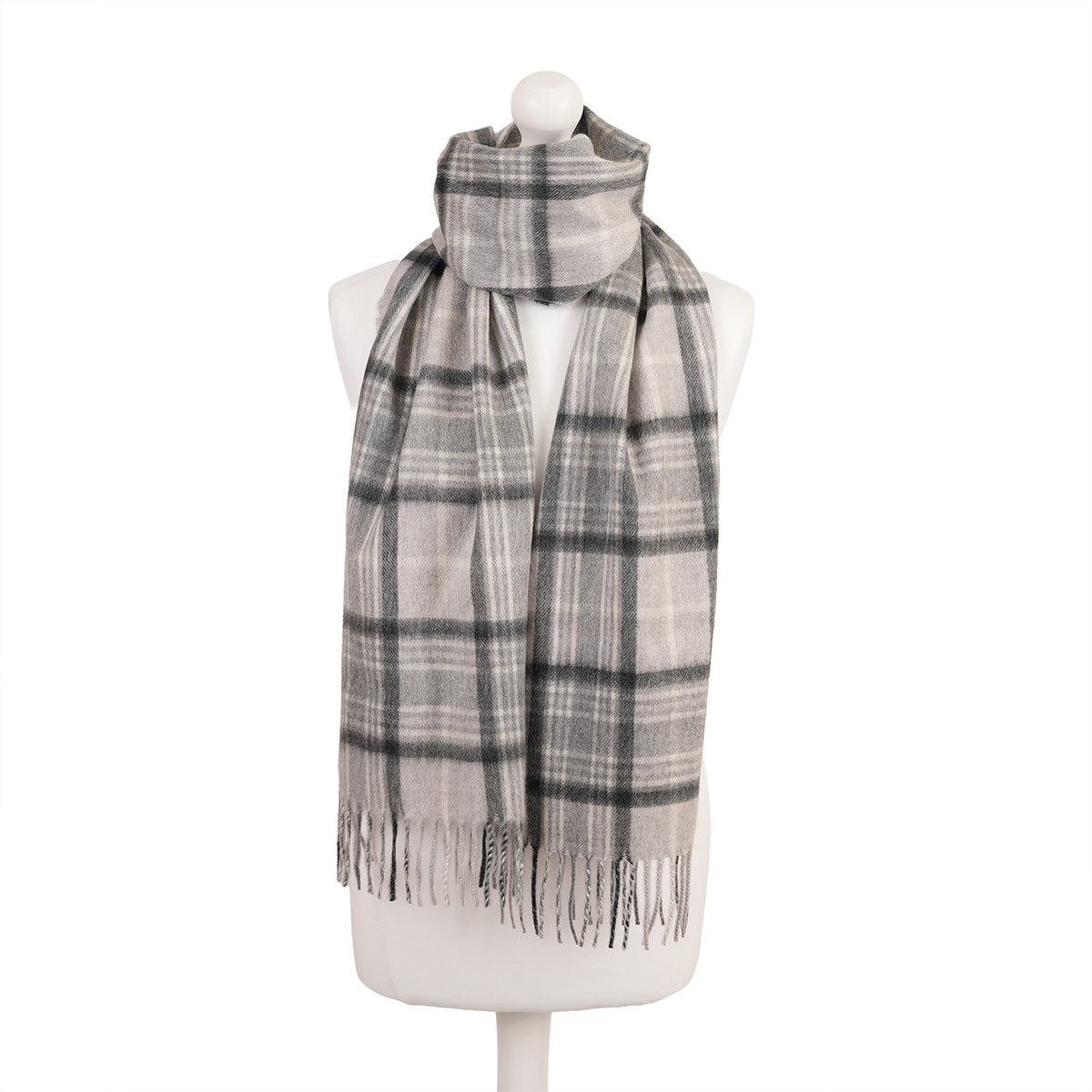 Balmoral 100% Cashmere Woven Scarf Tartan and Checks - Made in Scotland - MACKELLAR GREY