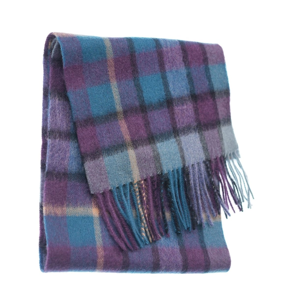 Edinburgh 100% Lambswool Scarf – Premium Soft Wool Wrap - ARTILLERY CHECK NAVY