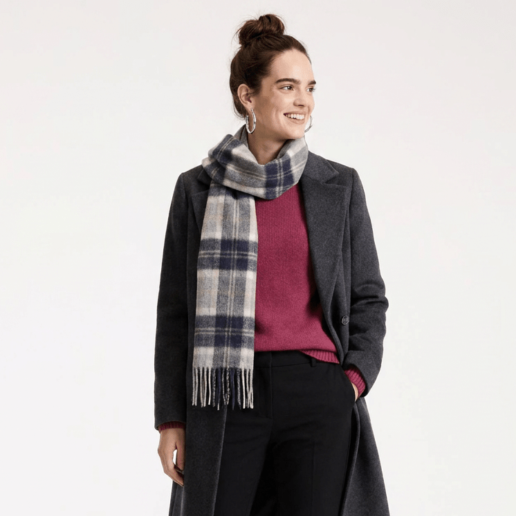 Edinburgh 100% Lambswool Scarf – Premium Soft Wool Wrap - BANNOCKBANE SILVER