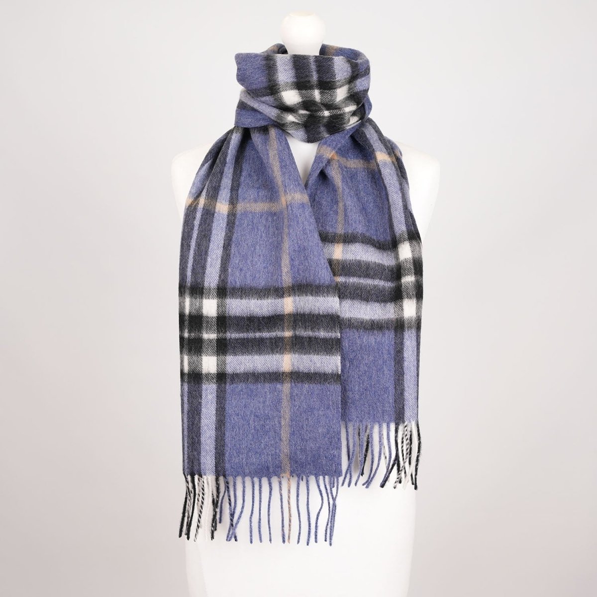 Edinburgh 100% Lambswool Scarf – Premium Soft Wool Wrap - ENLARGED OFF CTR SCOTTY THOM DENIM