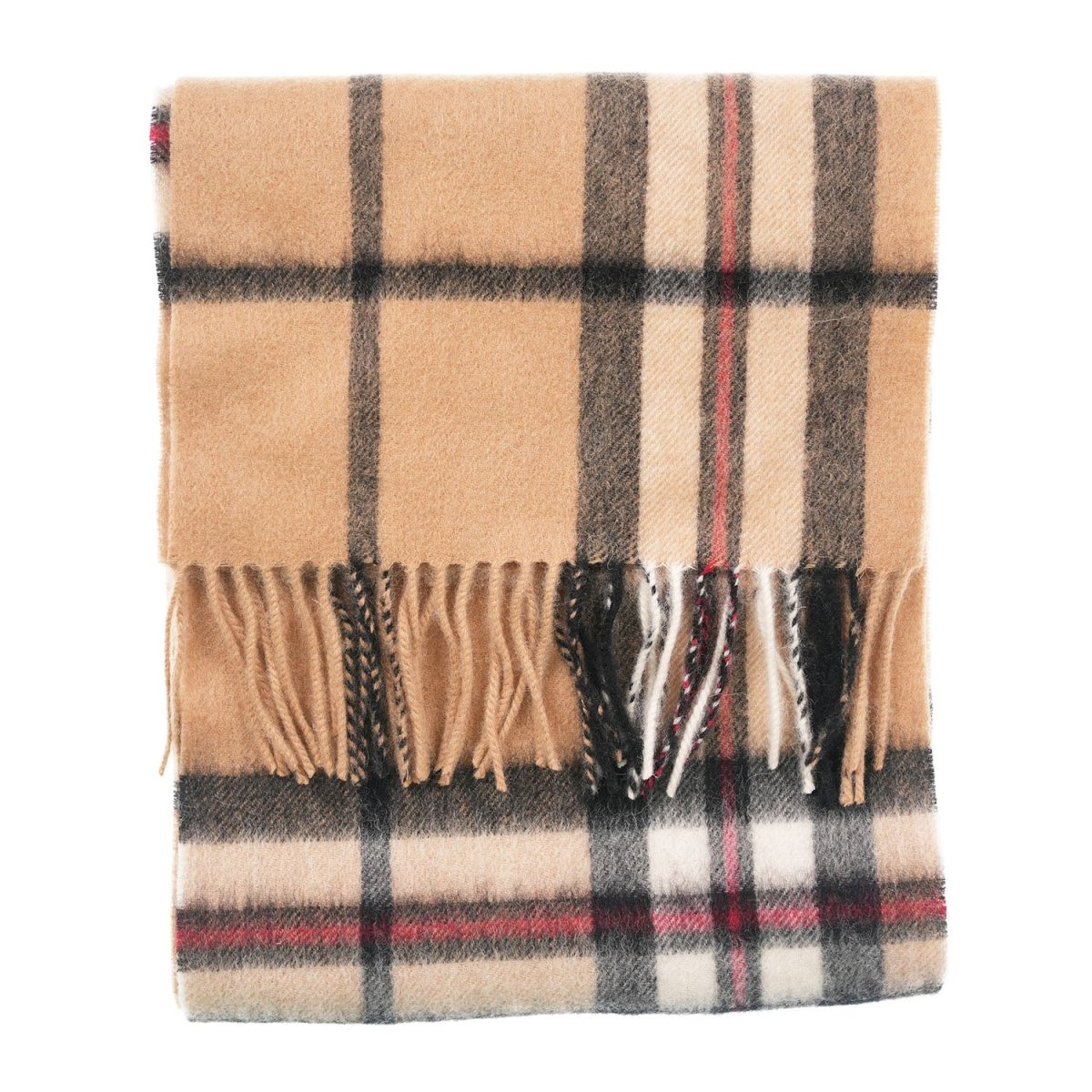 Edinburgh 100% Lambswool Scarf – Premium Soft Wool Wrap - LARGE OFF CENTRE THOMSON CAMEL